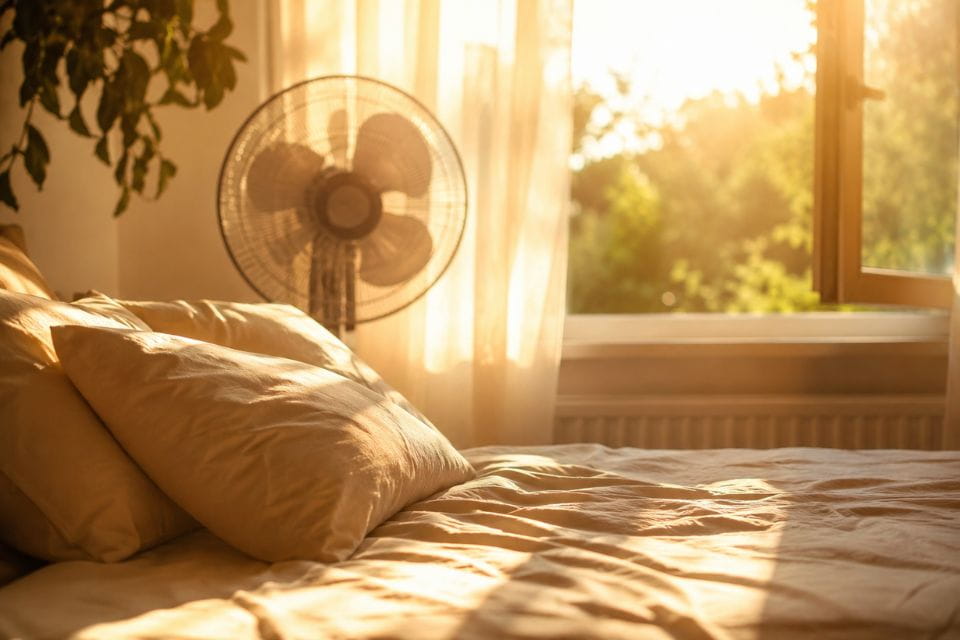 Slecht slapen door warmte tijdens een warme zomernacht